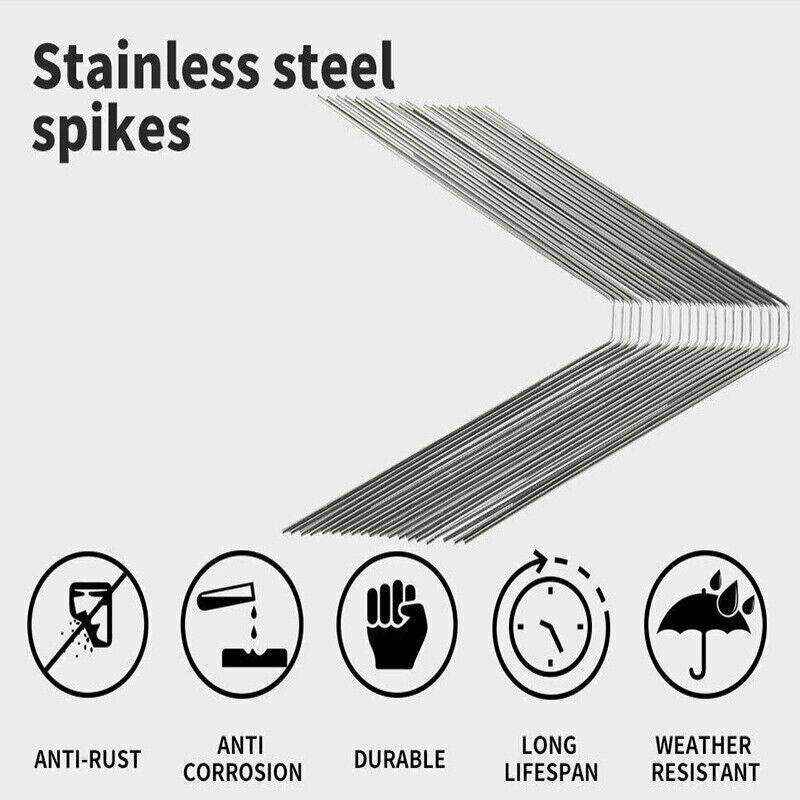 10pcs Stainless Steel Outdoor Bird Deterrent Spikes for Roof & Fence Protection