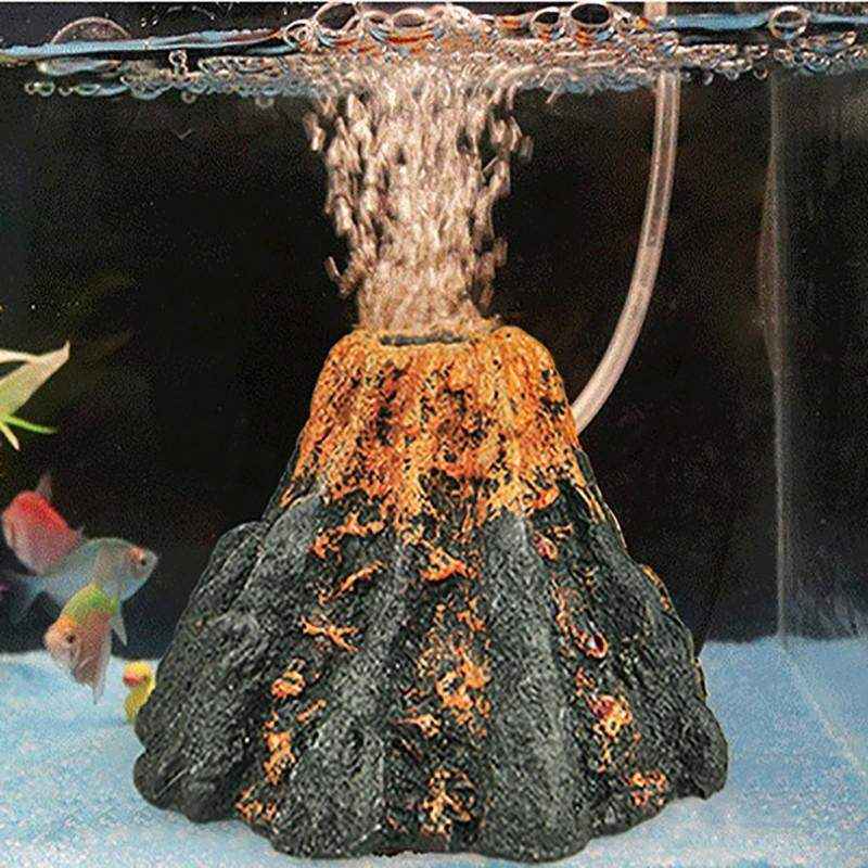 Aquarium Volcano Air Bubble Stone creating vibrant air bubbles