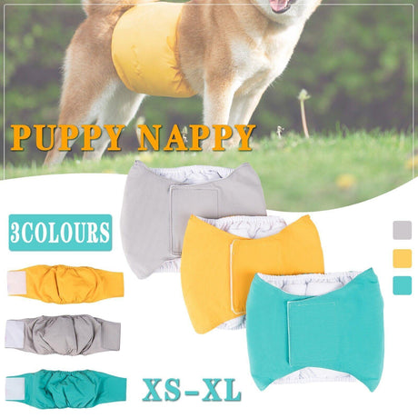 Male Dog Nappy Diaper Green