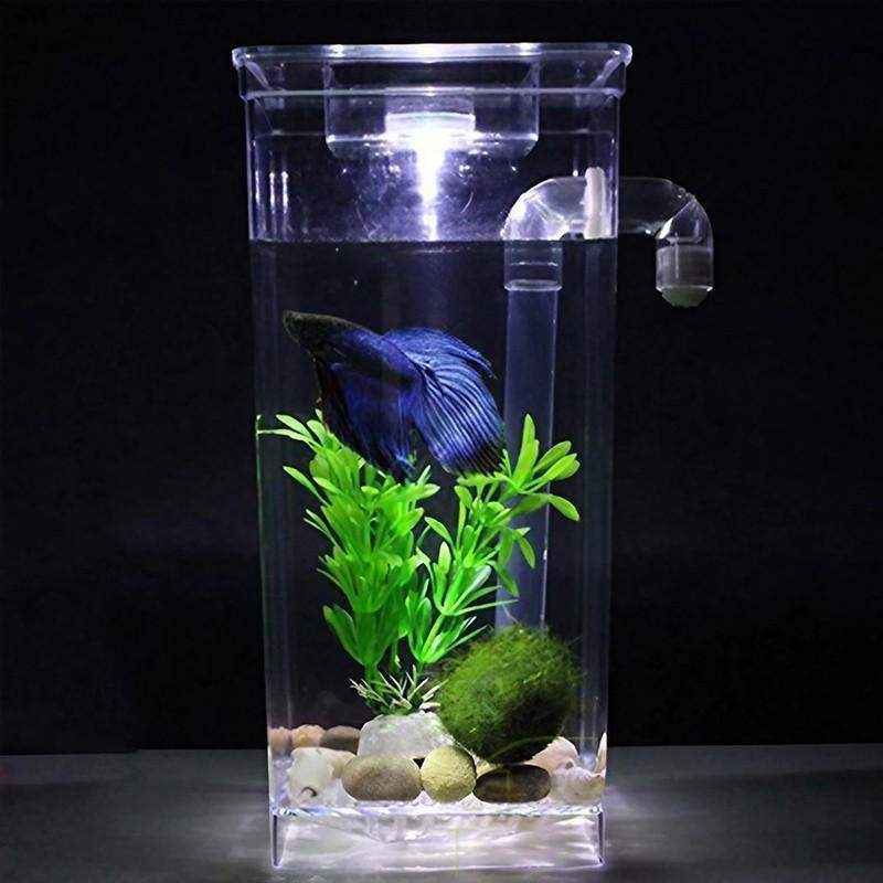Stylish Self-Cleaning Mini Fish Tank with LED Light