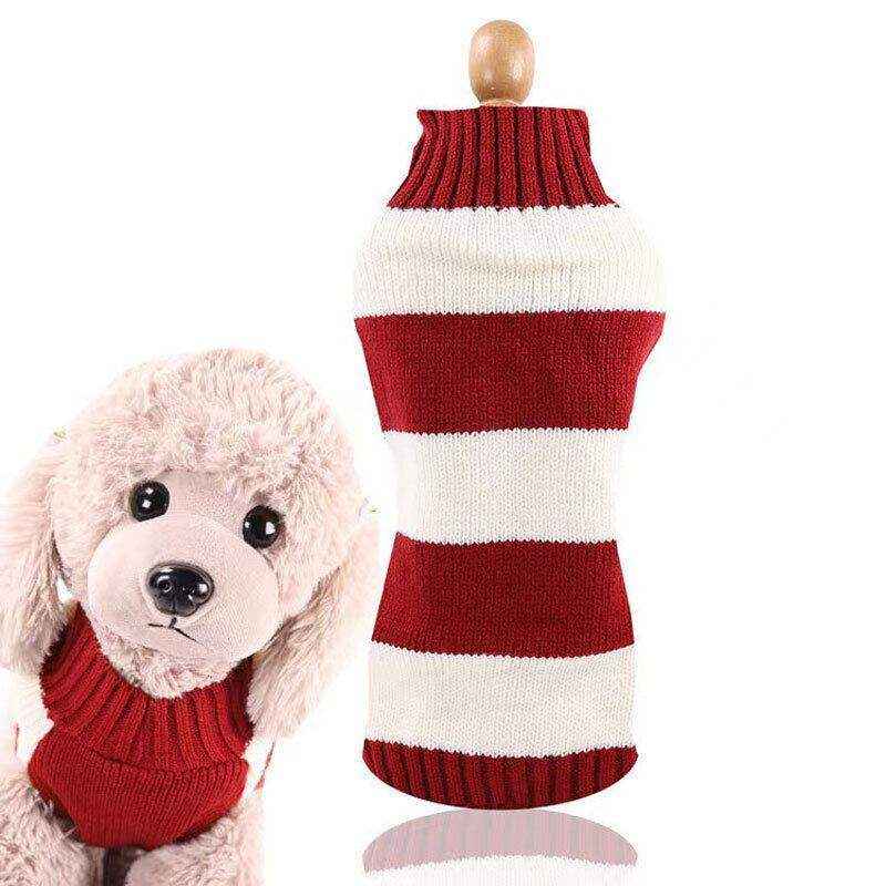 Red wool dog sweater for winter warmth and pet fashion