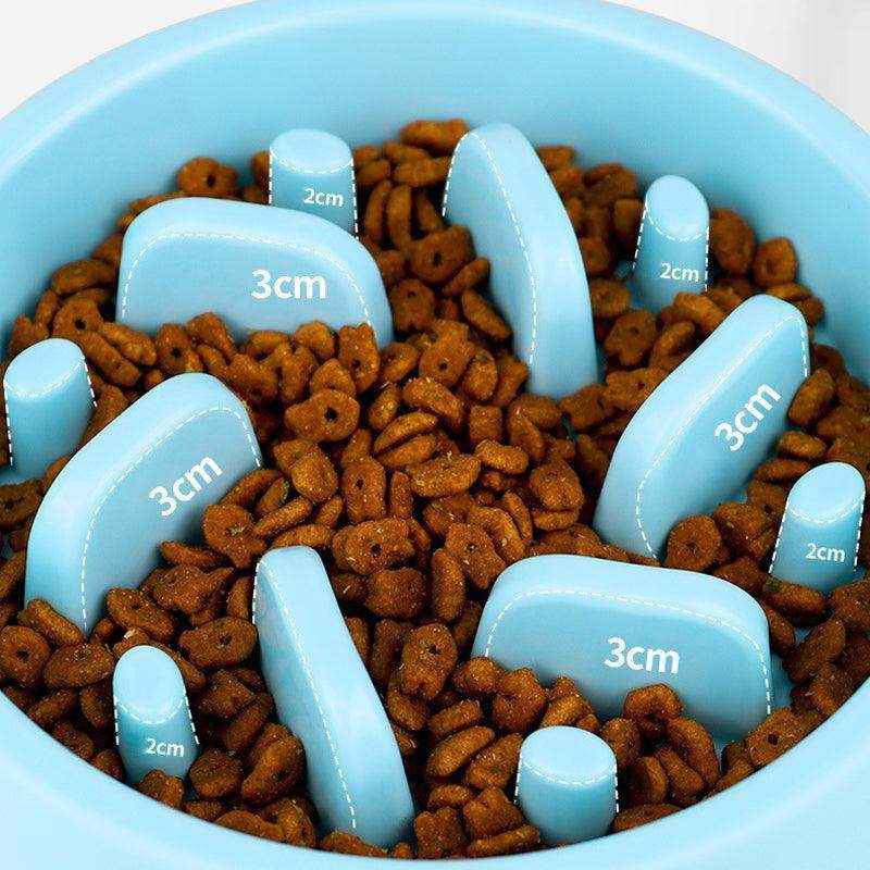 Nonslip Dog Slow Feeder Bowl Blue