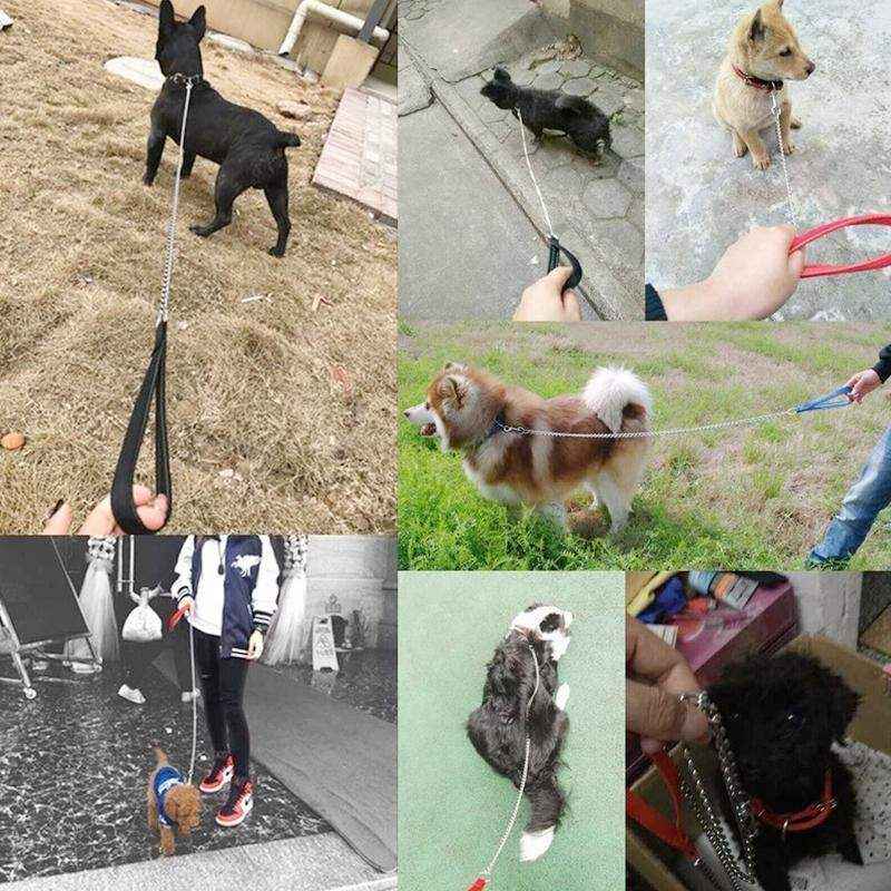 120cm Metal Chain Dog Leash With Padded Handle 3 Colours