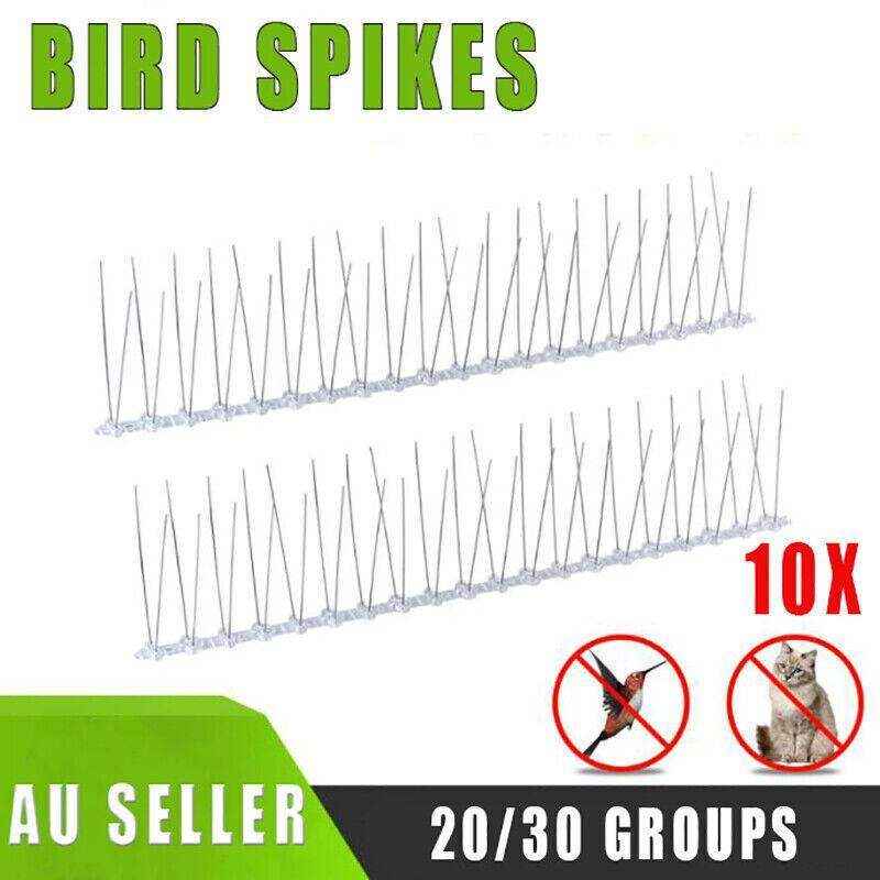10pcs Stainless Steel Outdoor Bird Deterrent Spikes for Roof & Fence Protection