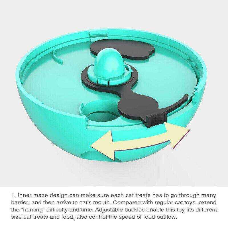 Interactive Cat Treat Ball for Self-Play and Slow Feeding