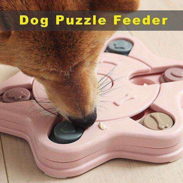 Interactive dog treat dispenser toy in blue – puzzle slow feeder for pets