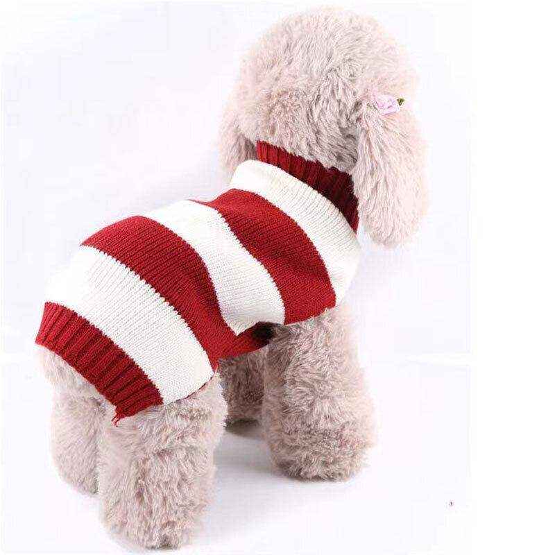 Pet Jumper Sweater Knitwear Red Pinstripes