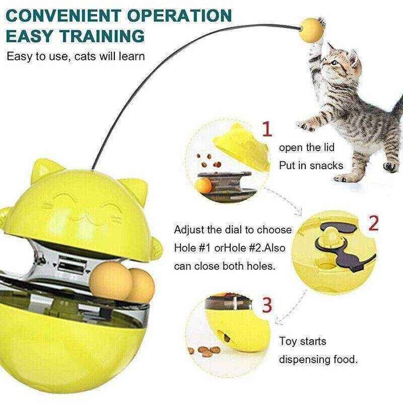 Interactive Cat Treat Ball for Self-Play and Slow Feeding