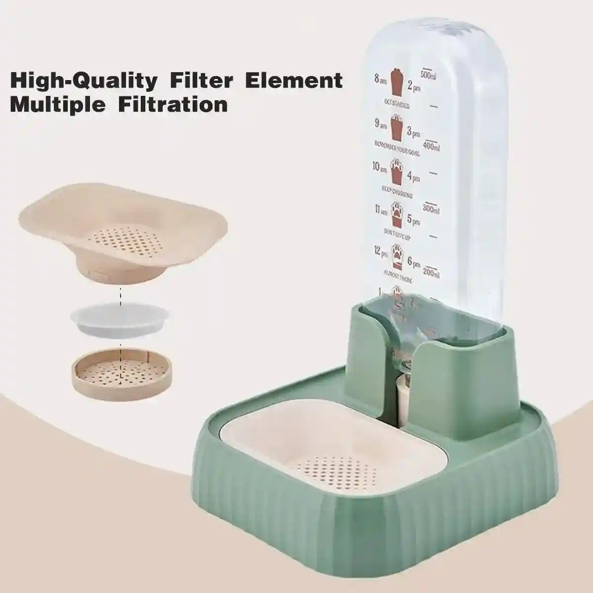 Automatic Pet Water Dispenser for Cats and Dogs with Siphon Refill System