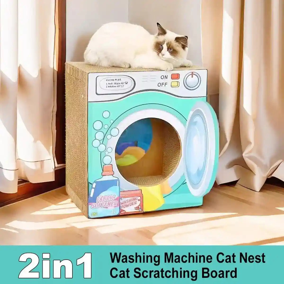 Two-Layer Cat House with Scratch Board Durable & Spacious Design