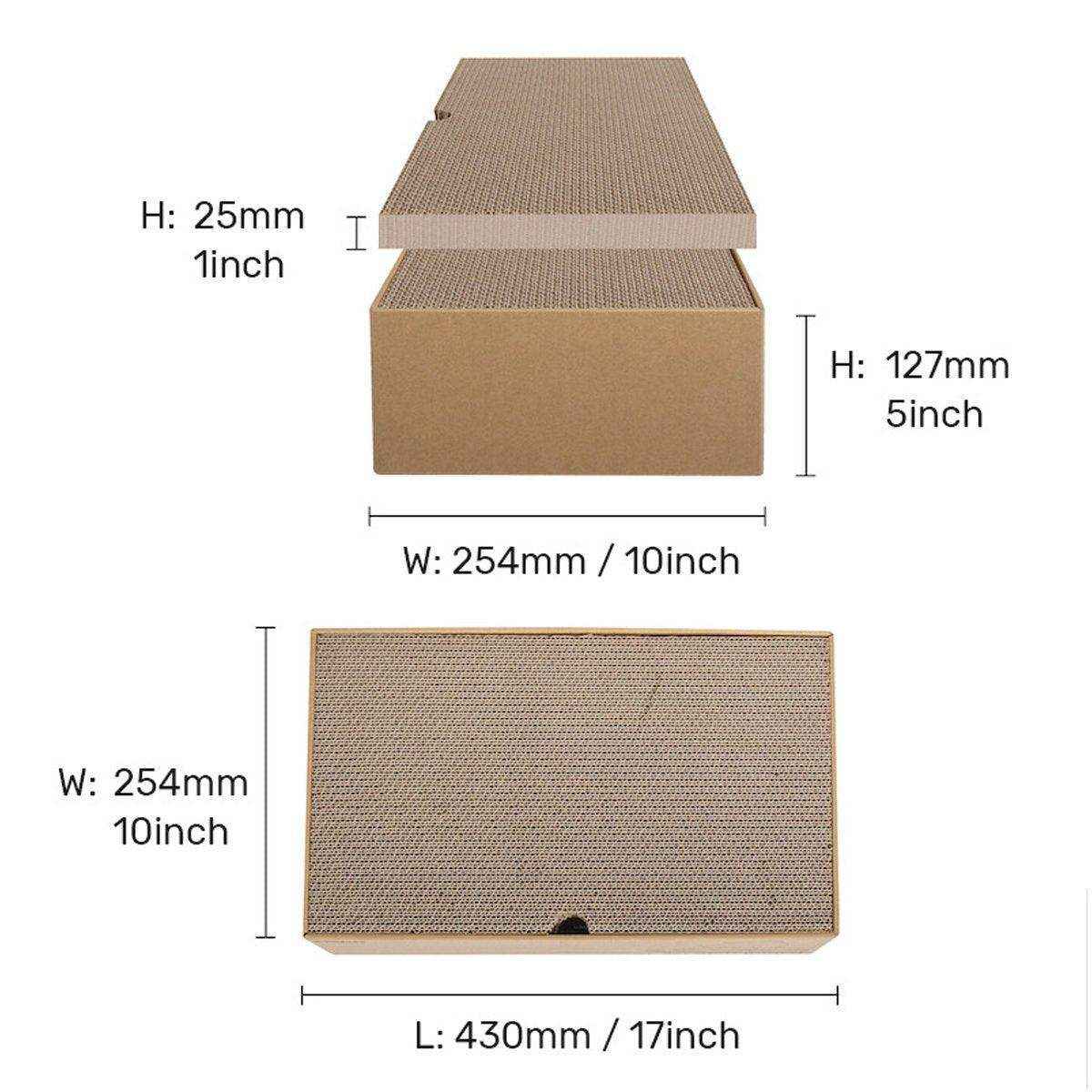 Cat Scratching Boards with Cardboard Box - 5 Pieces Set