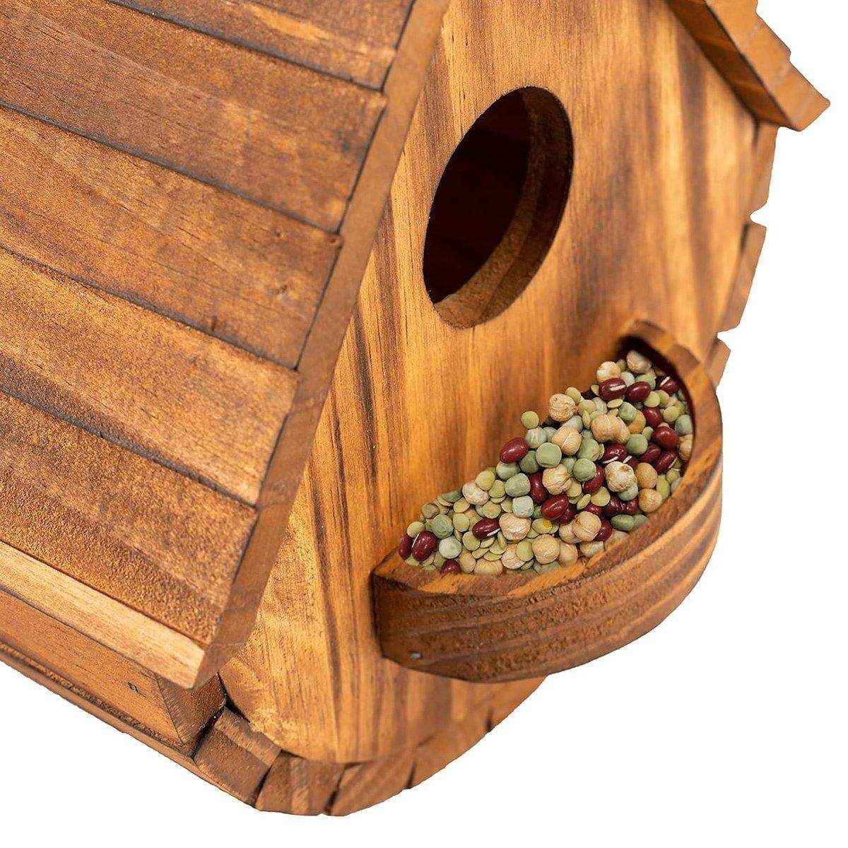 Hanging Wooden Birdhouse Outdoor Bird Shelter