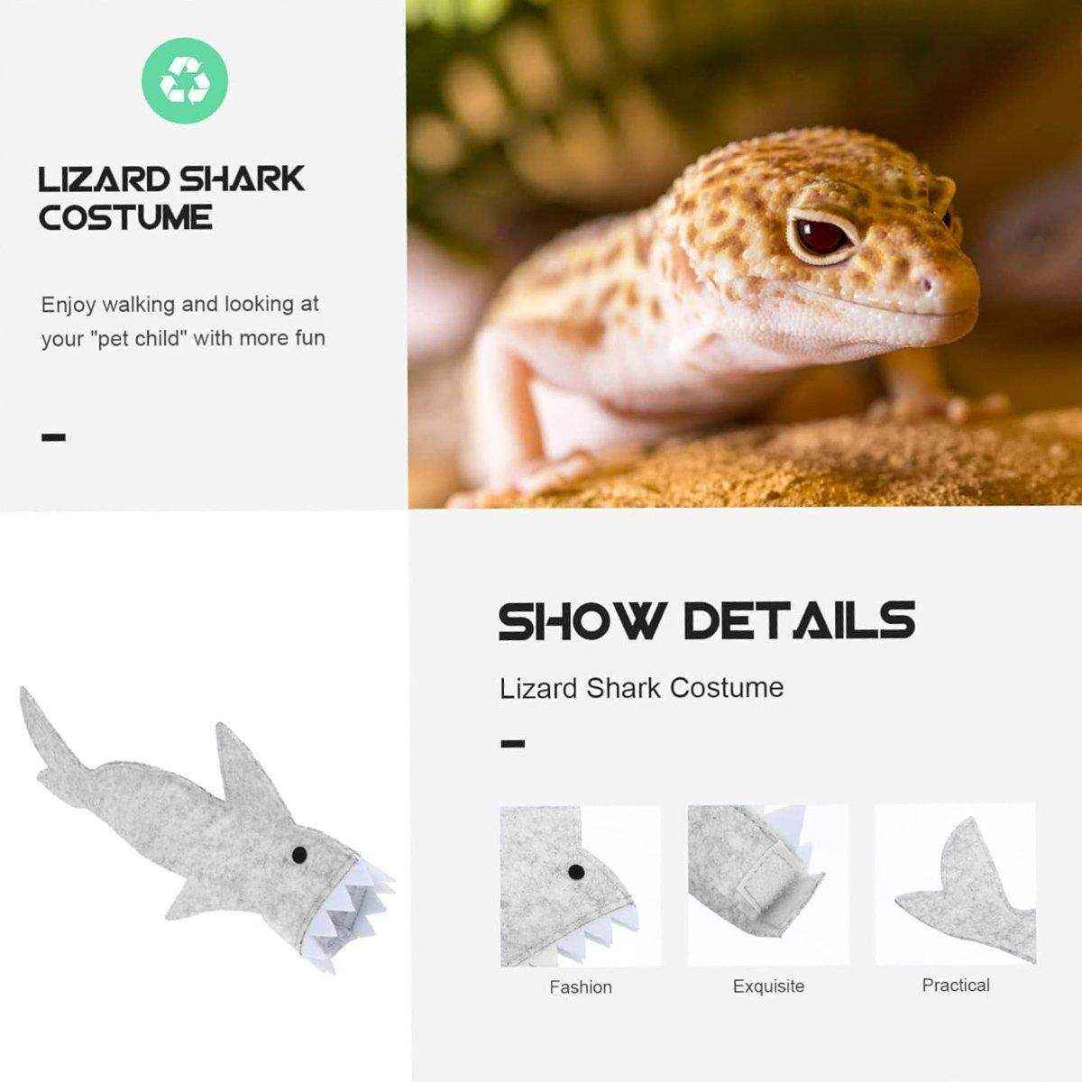 Lizard Shark Costume for Small Pets Adorable Reptile Outfit for Halloween Party