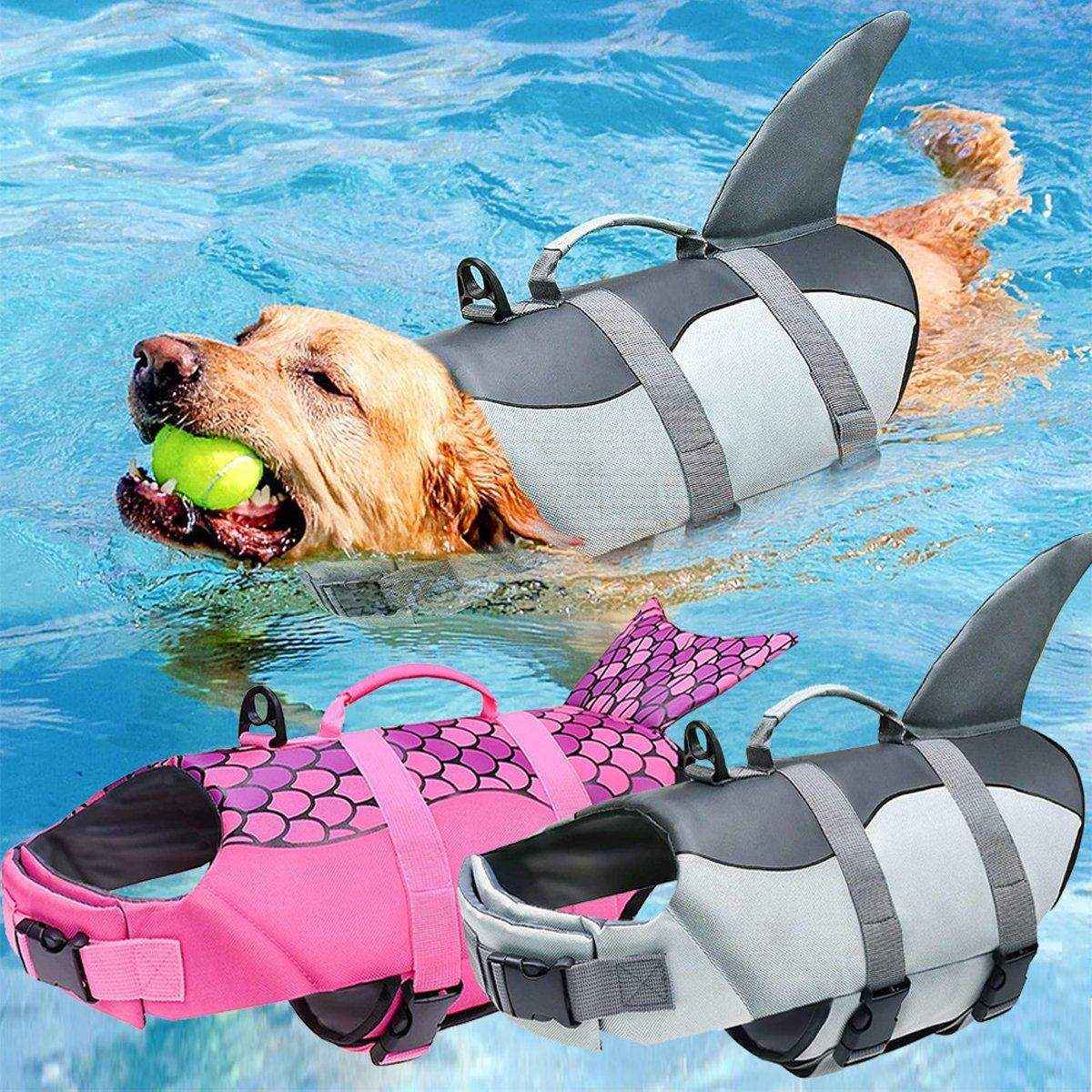 Pet Life Jacket with Shark Fin Design Dog Flotation Vest for Safe Swimming