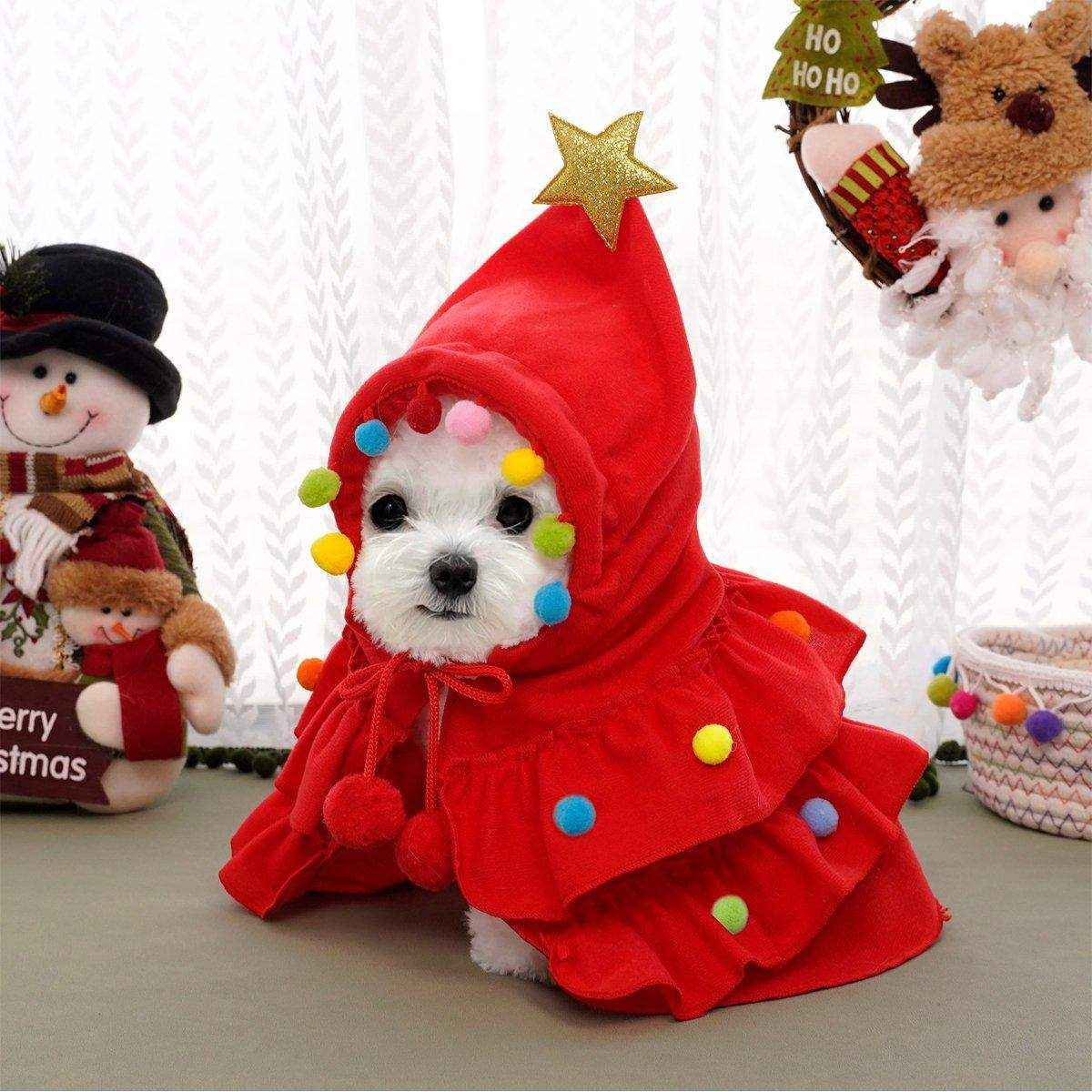 Christmas Pet Clothes Two-color Cape Pet Cape Shawl Dog Transformation Outfit