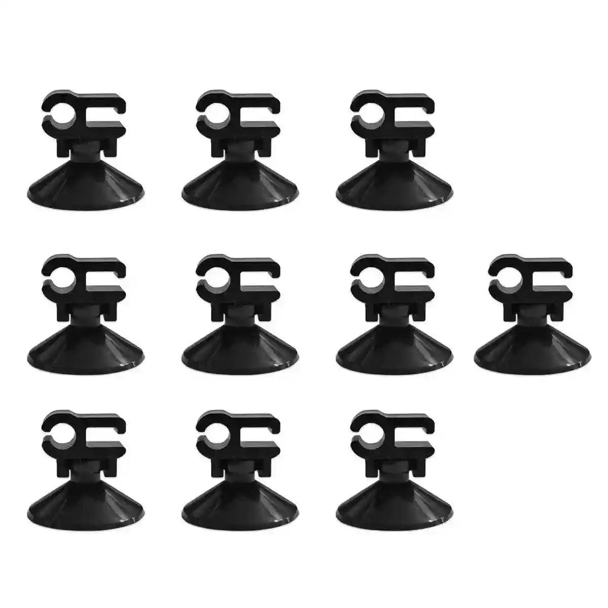 10X Black Heater Double Buckle Suction Cup Sucker Clip Holder Fish Tank Aquarium
