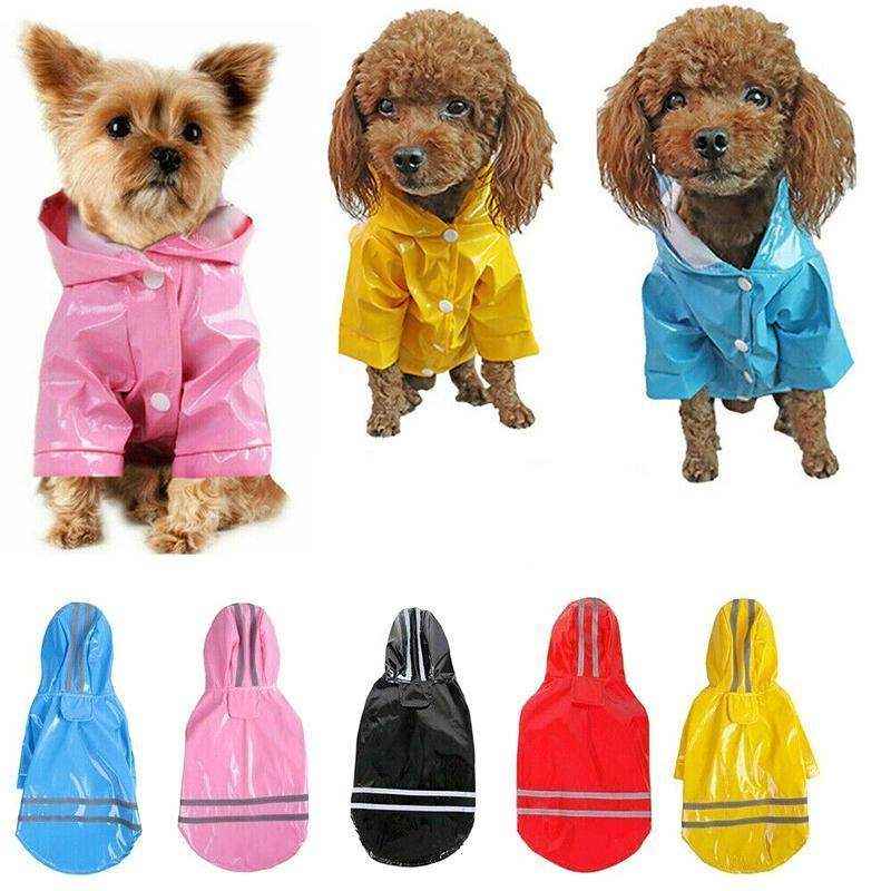 Stylish Outdoor Waterproof Dog Rain Jacket with Reflective Stripes