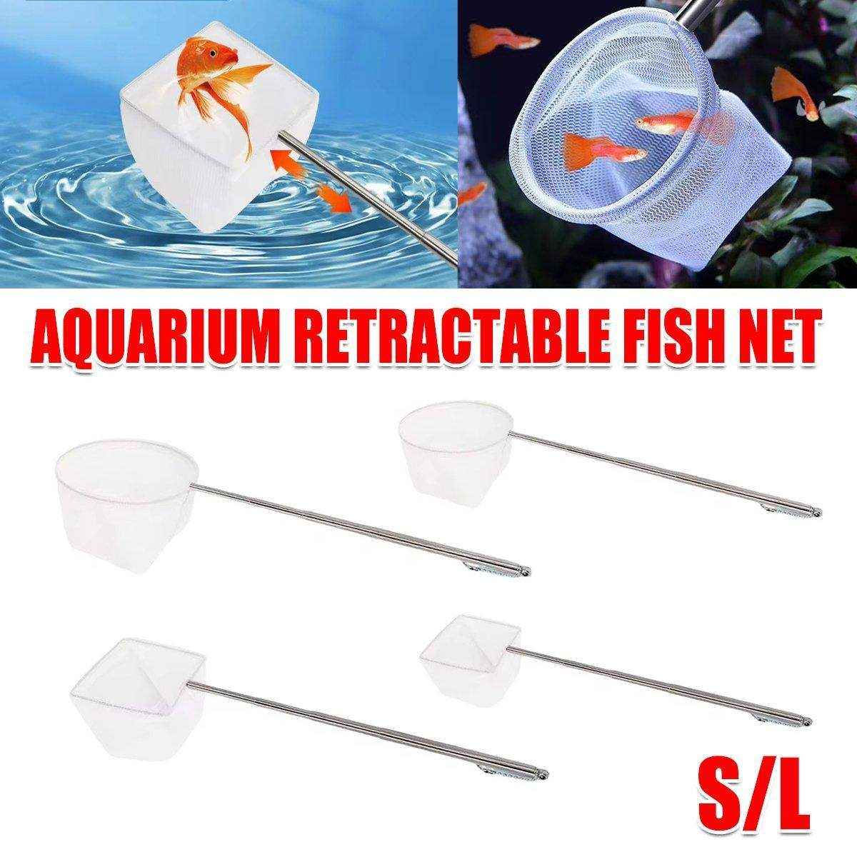 Stainless Steel Retractable Aquarium Fish Net - Telescopic Fish Scoop
