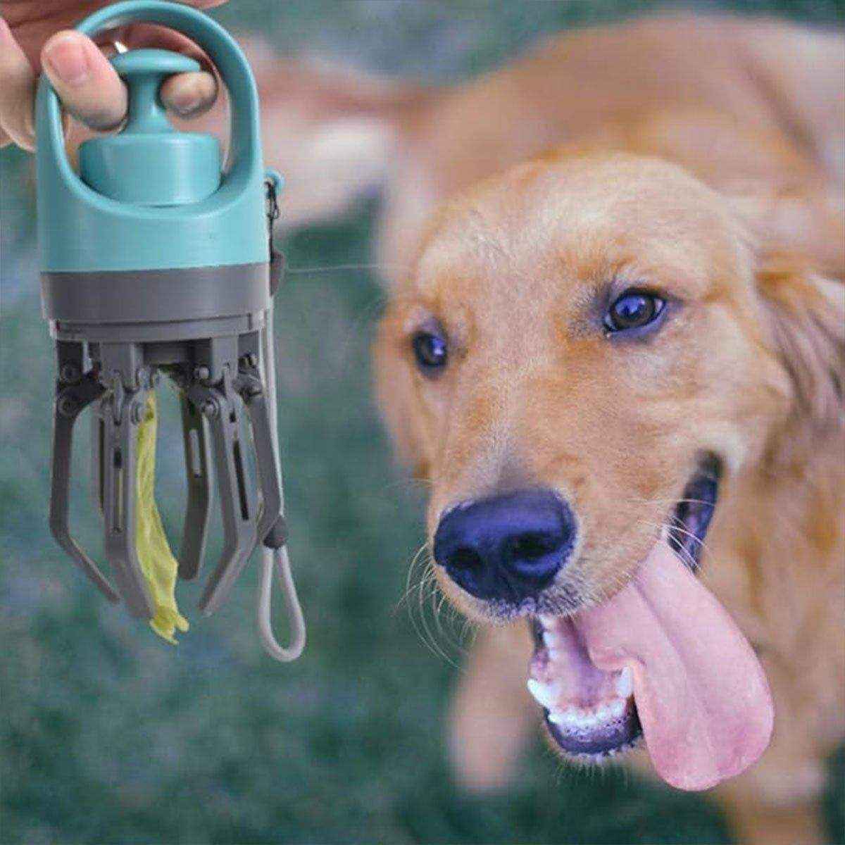 Pet Toilet Picker Portable Six-claw Shovel Excrement Clip Excrement Picking Garbage Bag Dispenser
