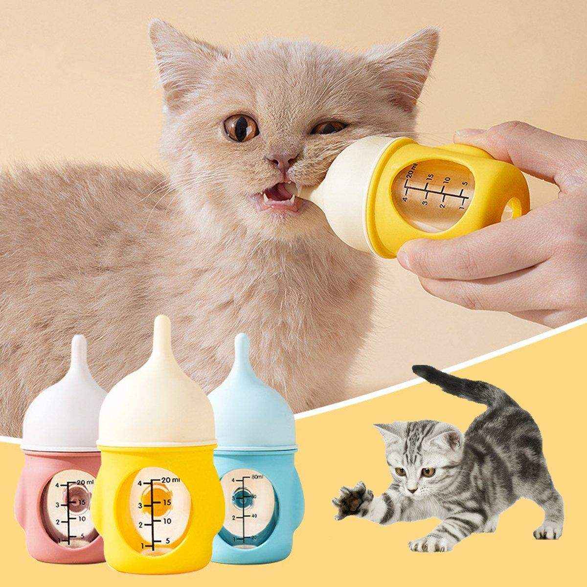 Anti-choking Newborn Puppy Kitten Silicone Bottle Visual Scale