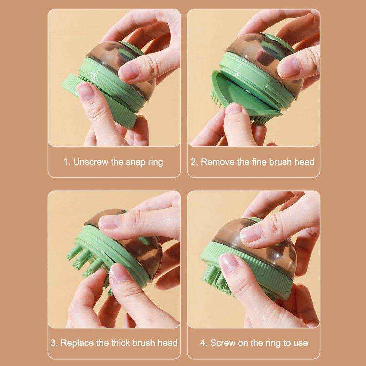 Pet Space Capsule Shower Brush Cat Dog Bath Massage Brush