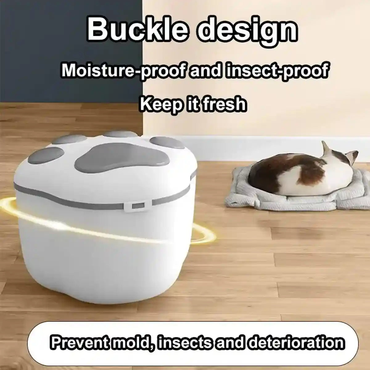 Large Pet Food Storage Bucket Airtight Design with 3kg Capacity