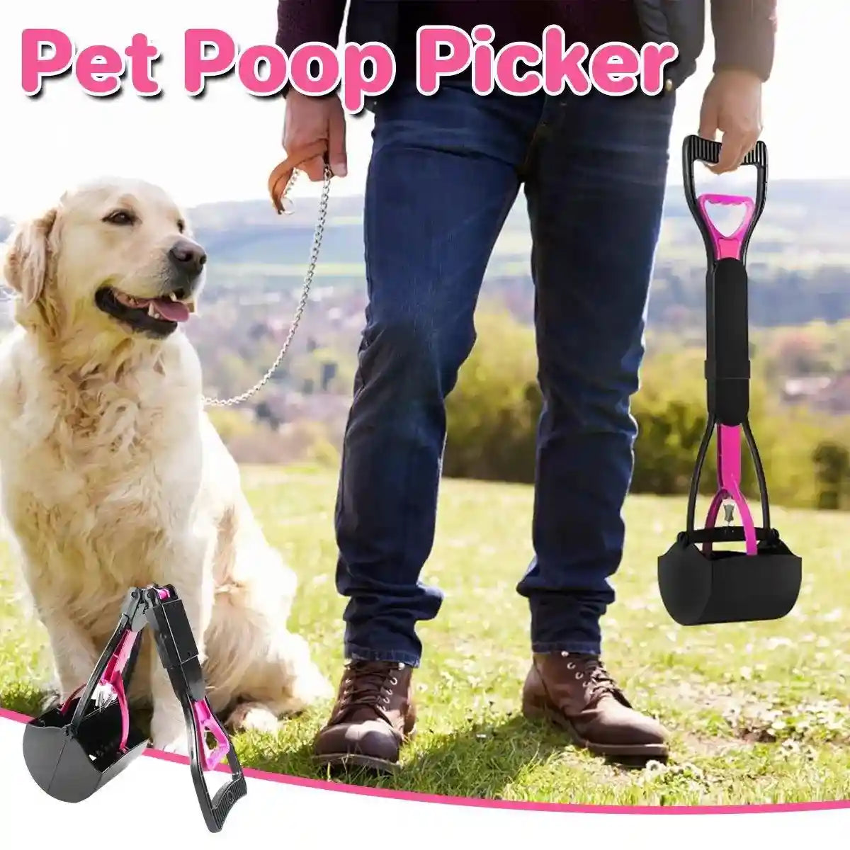 Long Handle Pet Toilet Picker Ergonomic Waste Scooper for Easy Cleanup