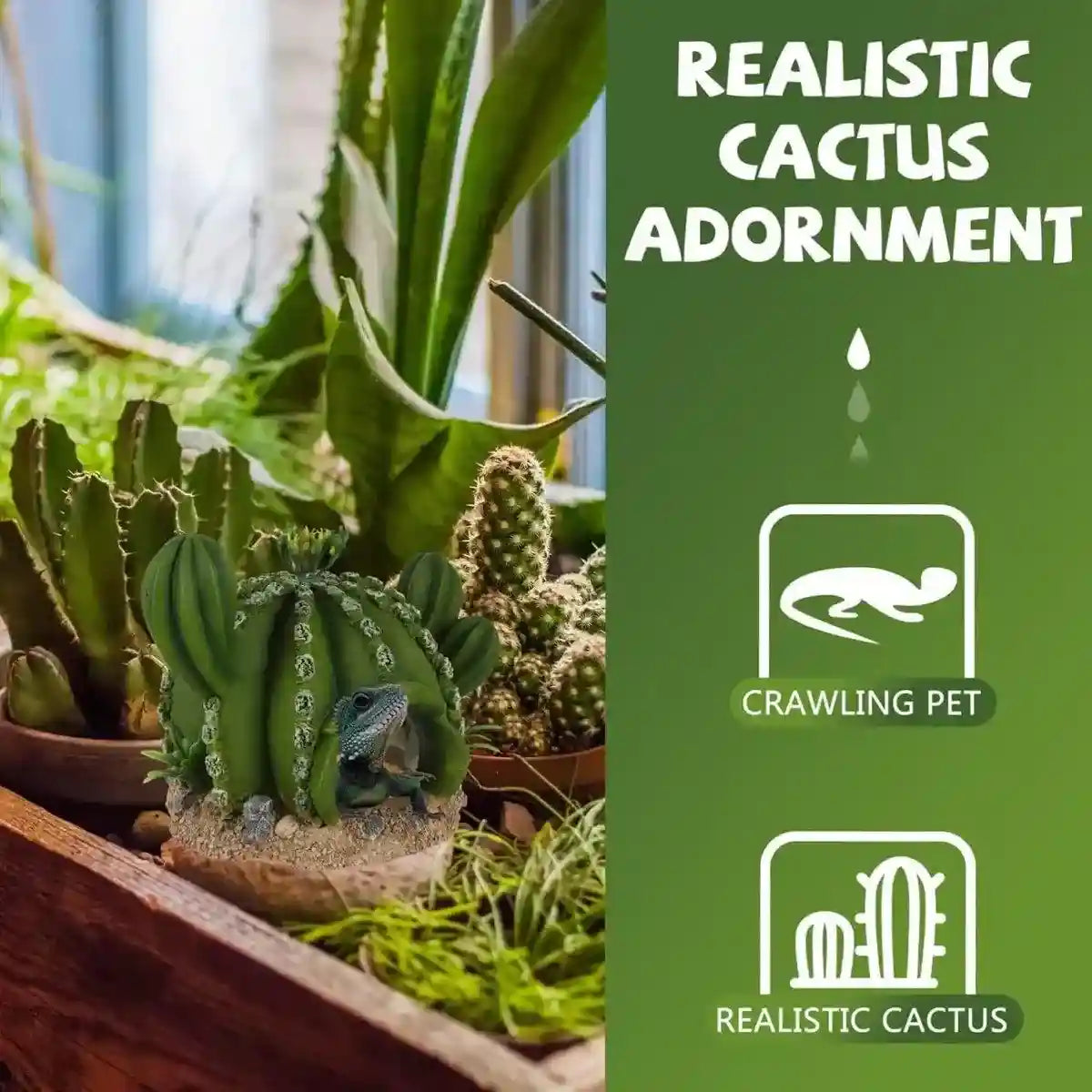 Simulation Cactus Tree Aquarium Ornament Desert Plant Decor for Fish Tank House