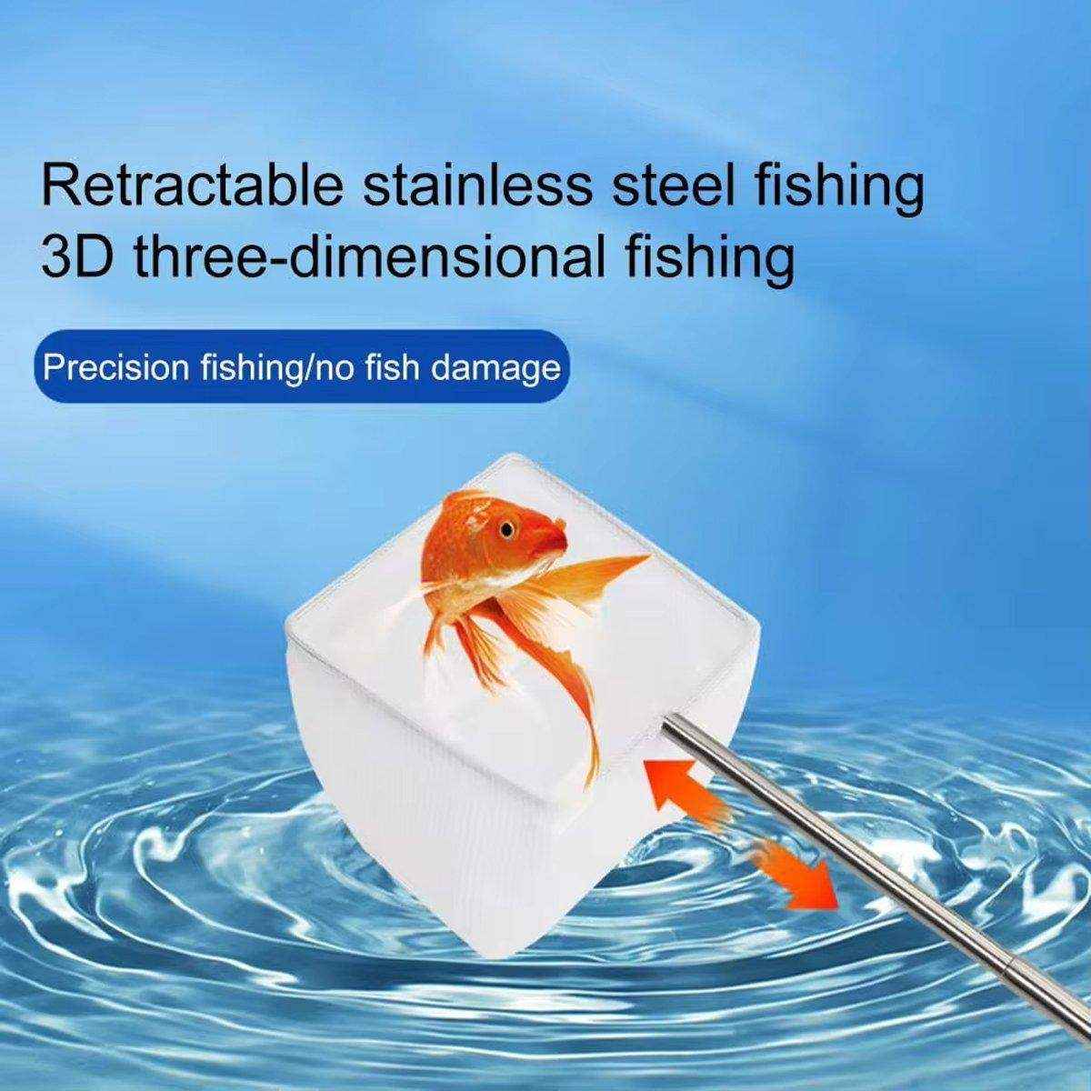 Stainless Steel Retractable Aquarium Fish Net - Telescopic Fish Scoop