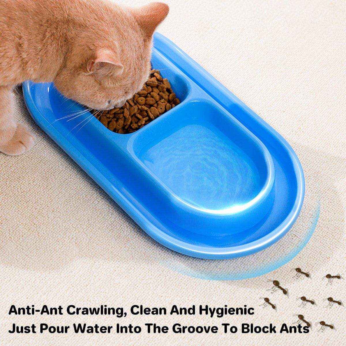 Outdoor Waterproof Double Cat Feeding Bowl Rainproof Pet Food Bowl Anti-Ant
