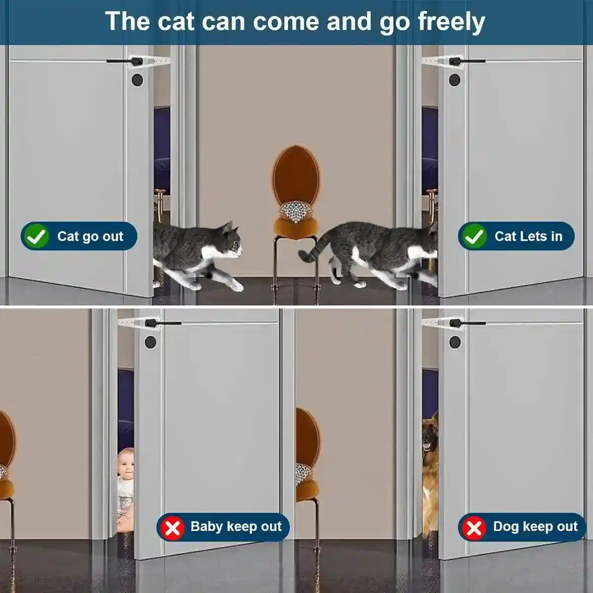 Pet Door Blocker Room Door Latch Prevent Dogs From Entering Cat Elastic Door Lock