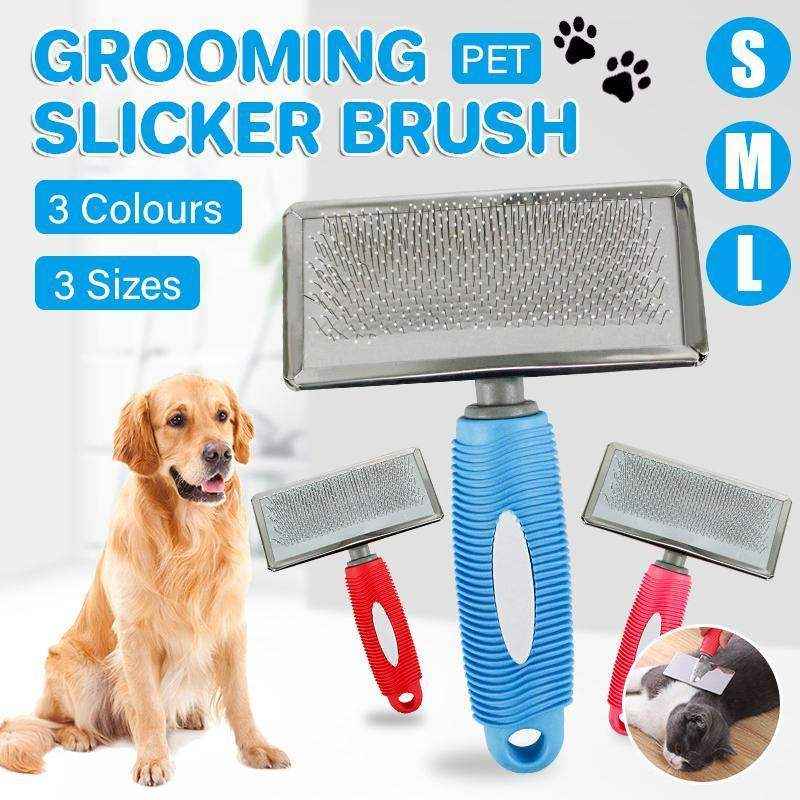 Pet Grooming Slicker Brush – Effective Cat & Dog Deshedding Tool