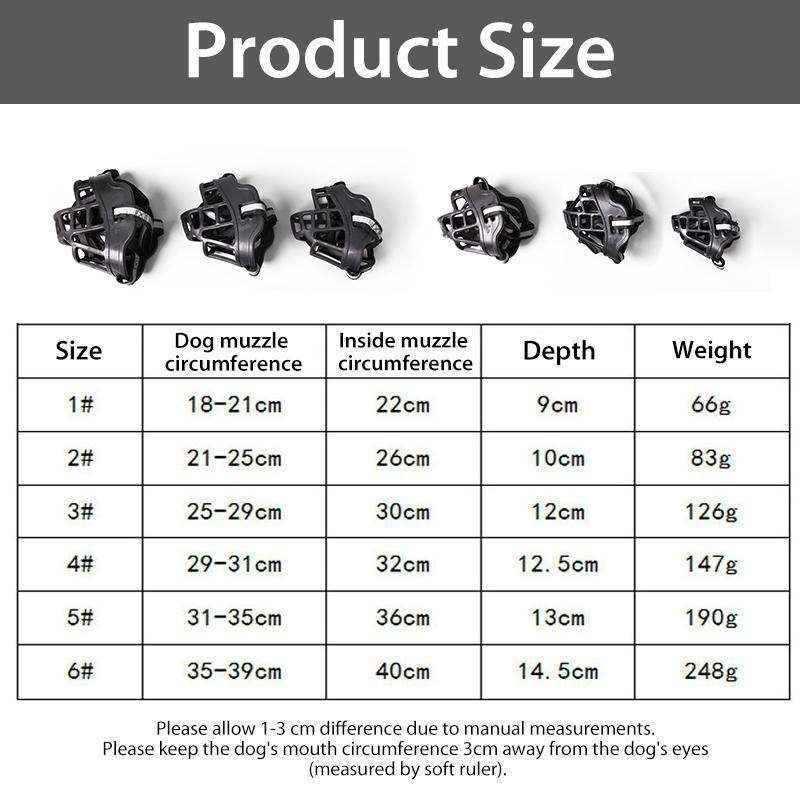 Adjustable Pet Dog Muzzle 6 Sizes