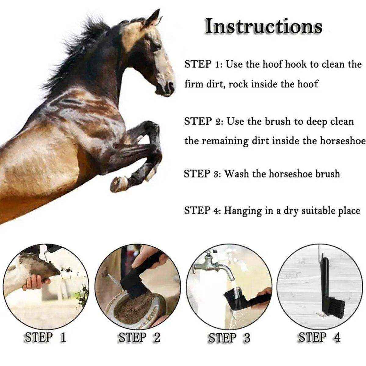Durable Hoof Care Horseshoe Cleaning Hook Brush for Efficient Grooming