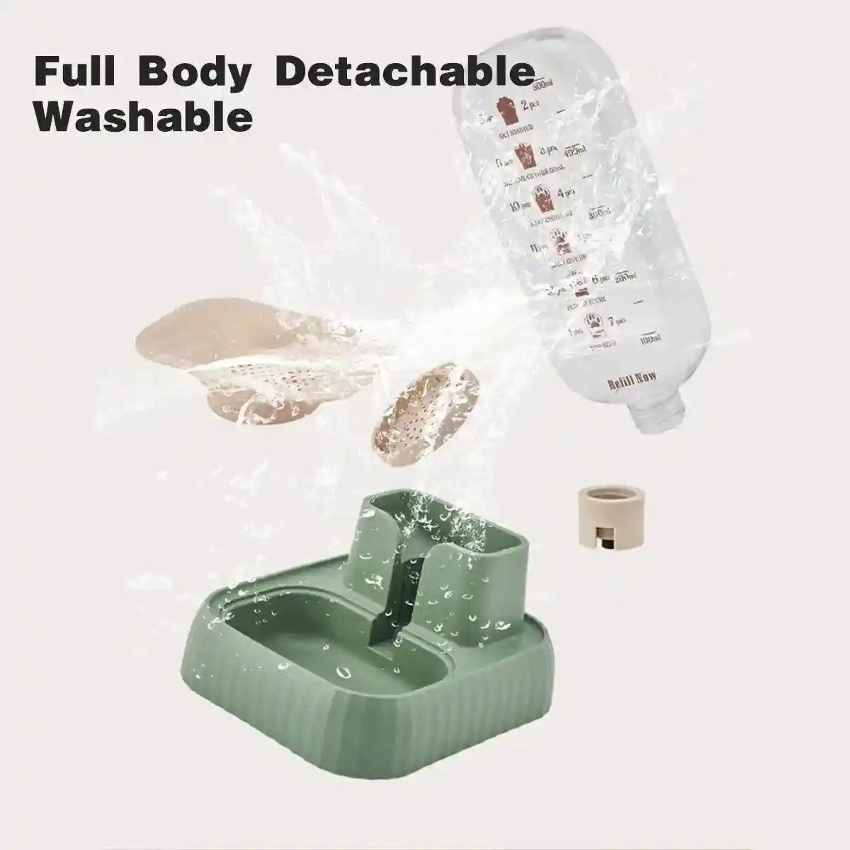 Automatic Pet Water Dispenser for Cats and Dogs with Siphon Refill System