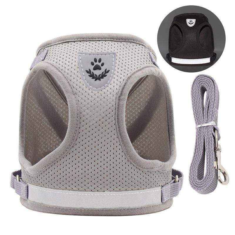 Reflective Dog Cat Pet Harness Leash Puppy Soft Adjustable Vest Mesh Clothes