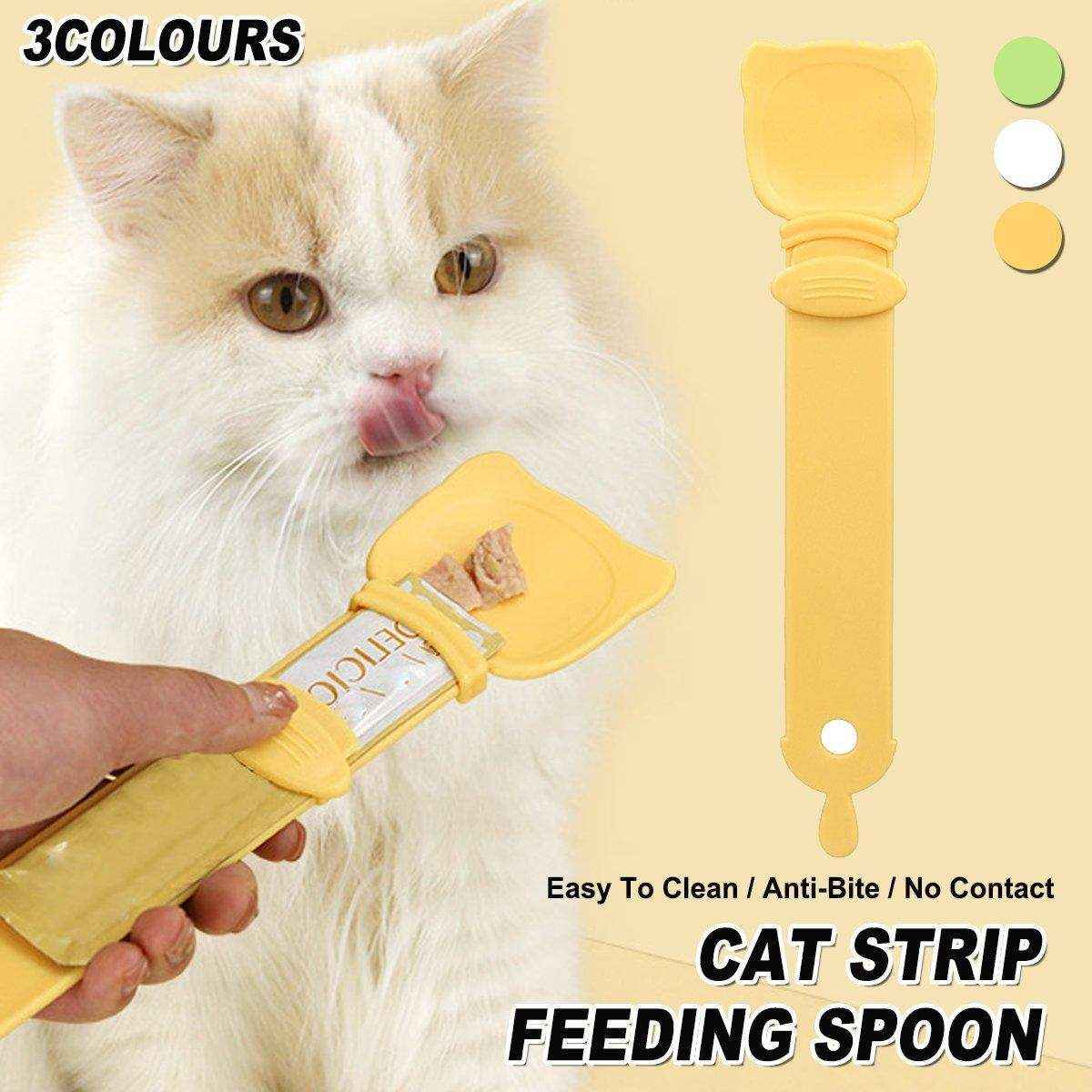 Cat Strip Feeding Spoon Easy-to-Clean Anti-Bite Pet Feeder