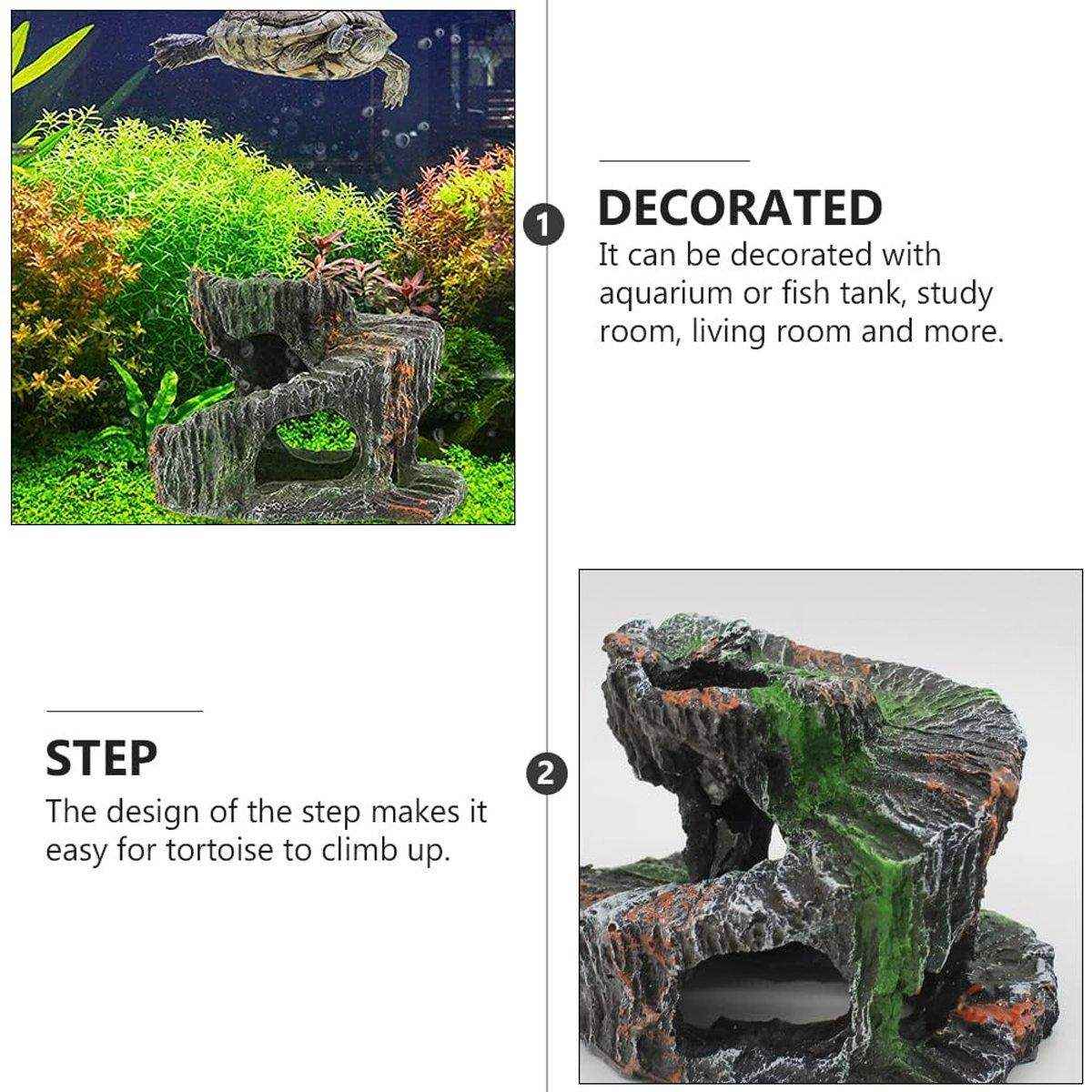 Creative Spiral Turtle Platform Aquarium Turtle Goldfish Escape Resin Crafts Ornaments