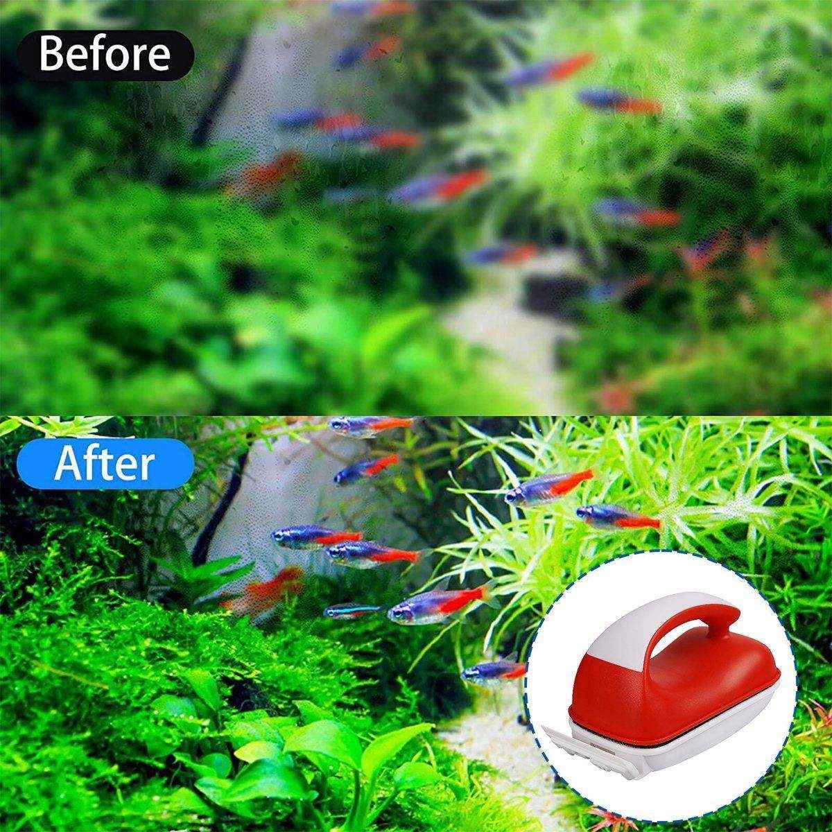 Aquarium Fish Tank Magnetic Brush With Scraper