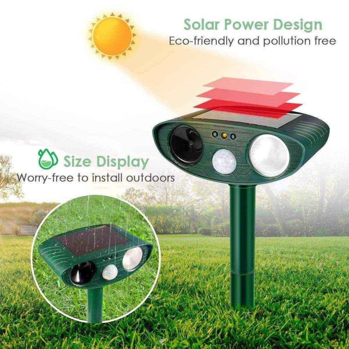Outdoor Solar Ultrasonic Animal Repellent Rat Bird Infrared Flash Repellent