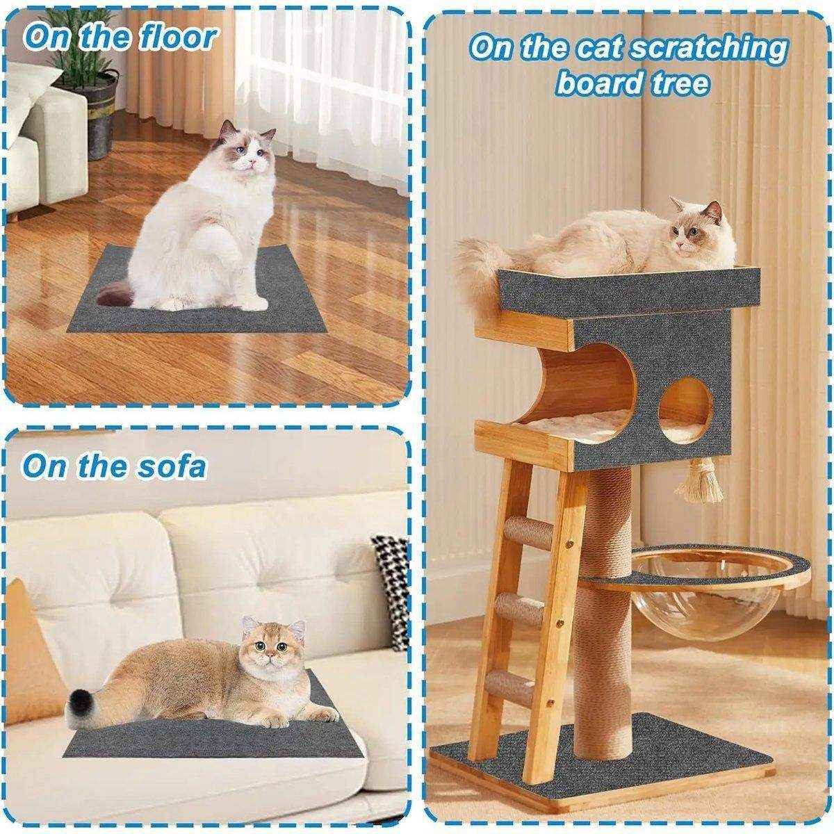 Trimmable Self Adhesive Carpet Pad for Cat Tree Stands Scratching Post Furniture