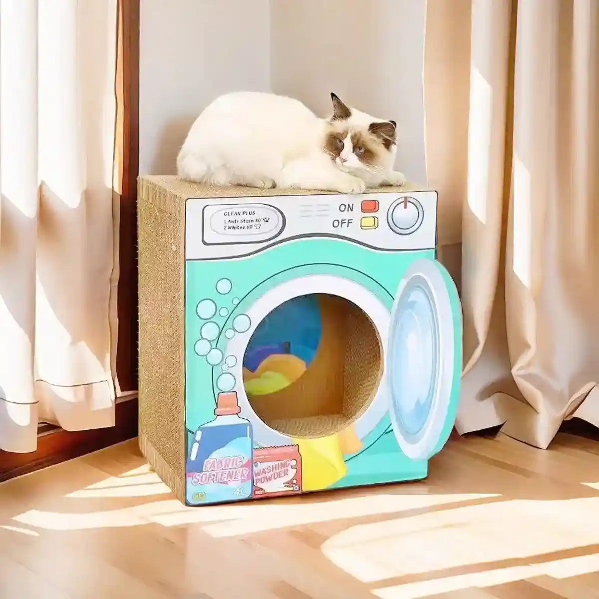 Two-Layer Cat House with Scratch Board Durable & Spacious Design