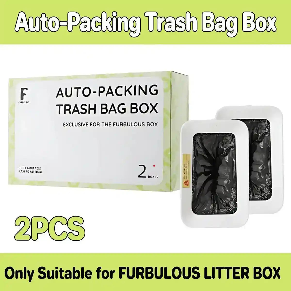 Furbulous Auto-Packing Trash Bag Box 2 Pieces (Only Suitable for FURBULOUS LITTER BOX)