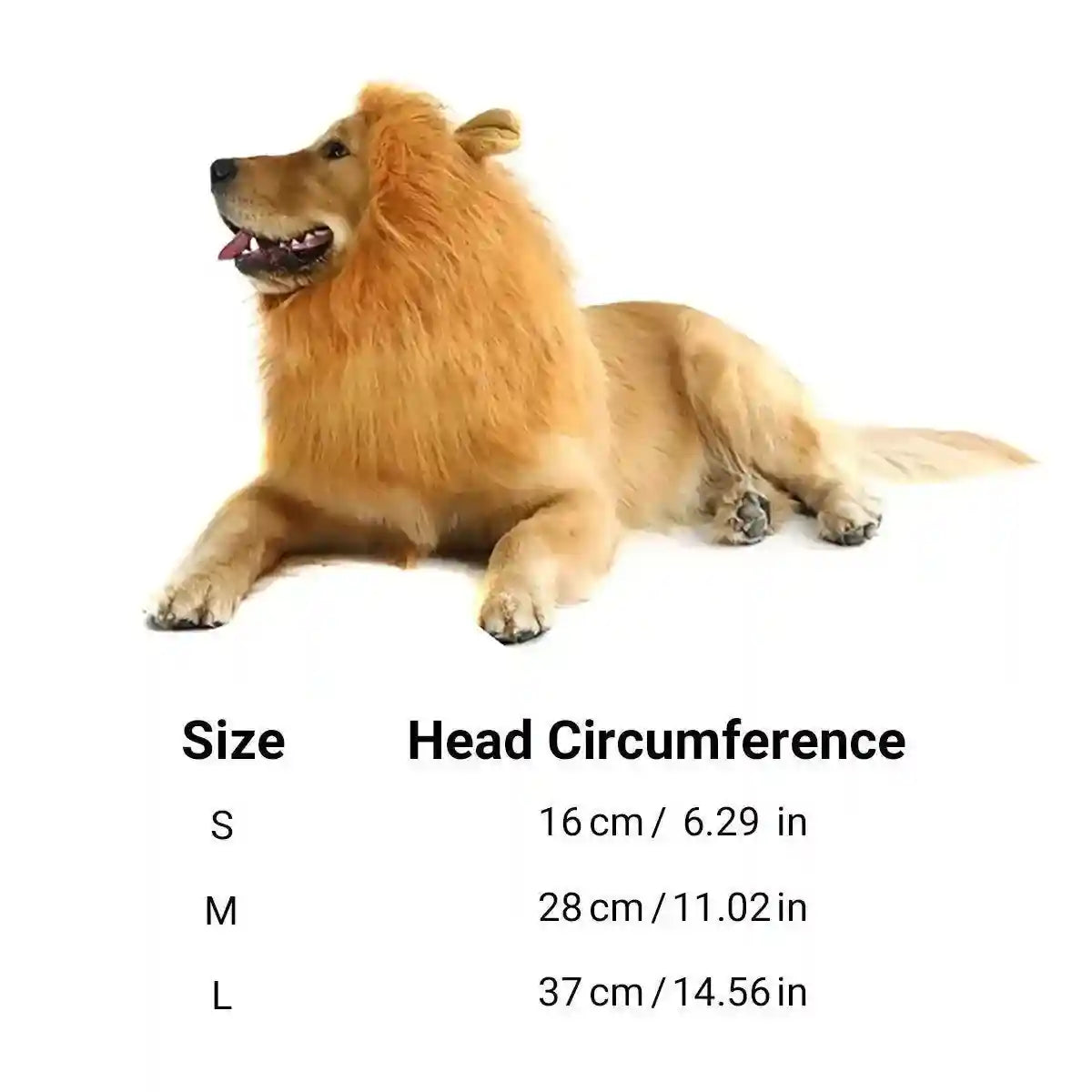 Lion Costume Mane Wig Large Dog Fancy Dress Up Party for Pet Halloween Clothes