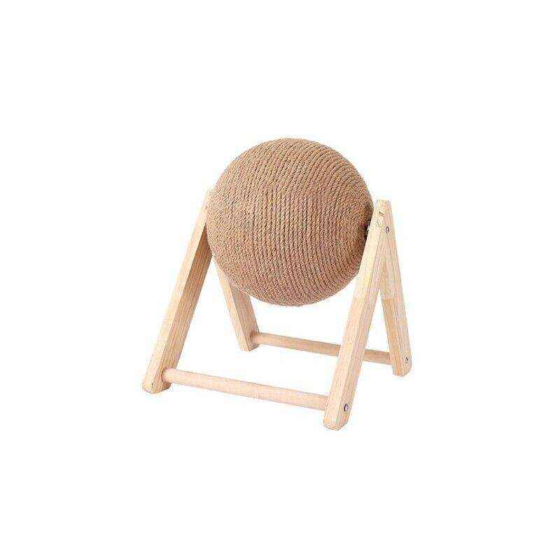 Interactive Wooden Sisal Cat Scratcher Ball Toy For Indoor Cats