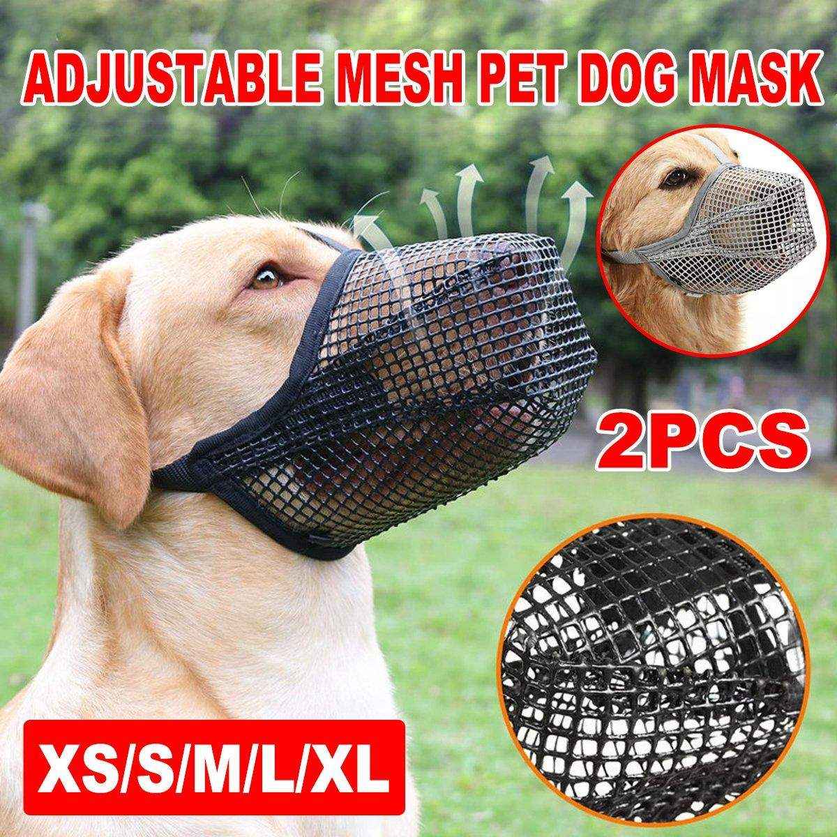 Adjustable Mesh Dog Muzzle for Comfort and Breathability - 2PCS Set