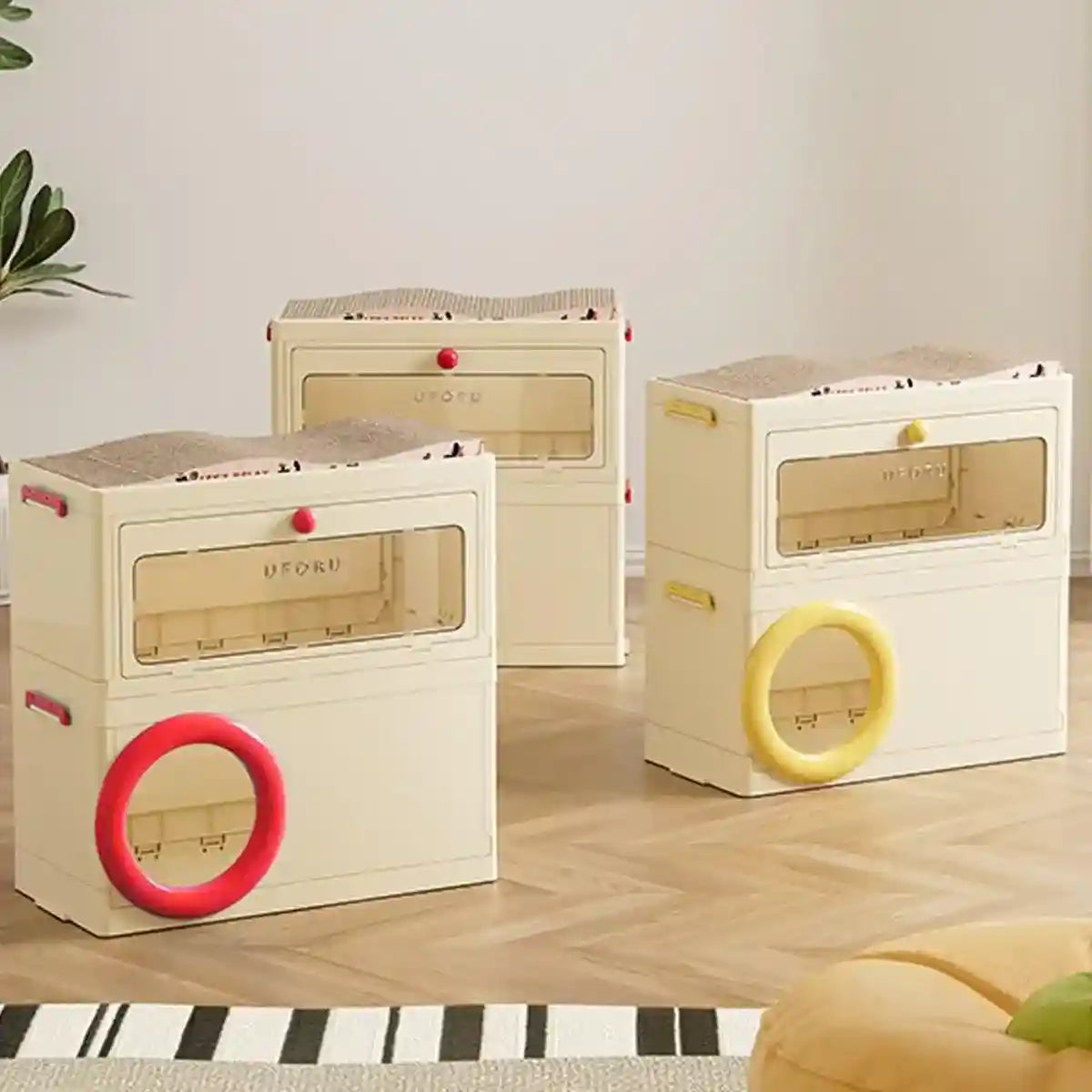 3-in-1 Pet Multifunctional Storage Box Cat Nest Scratcher & Organizer