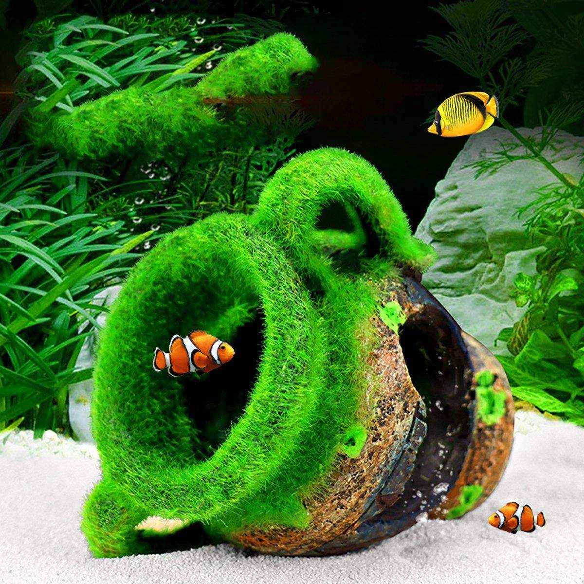 Aquarium Moss Vase Resin Fish & Shrimp Hiding Decoration