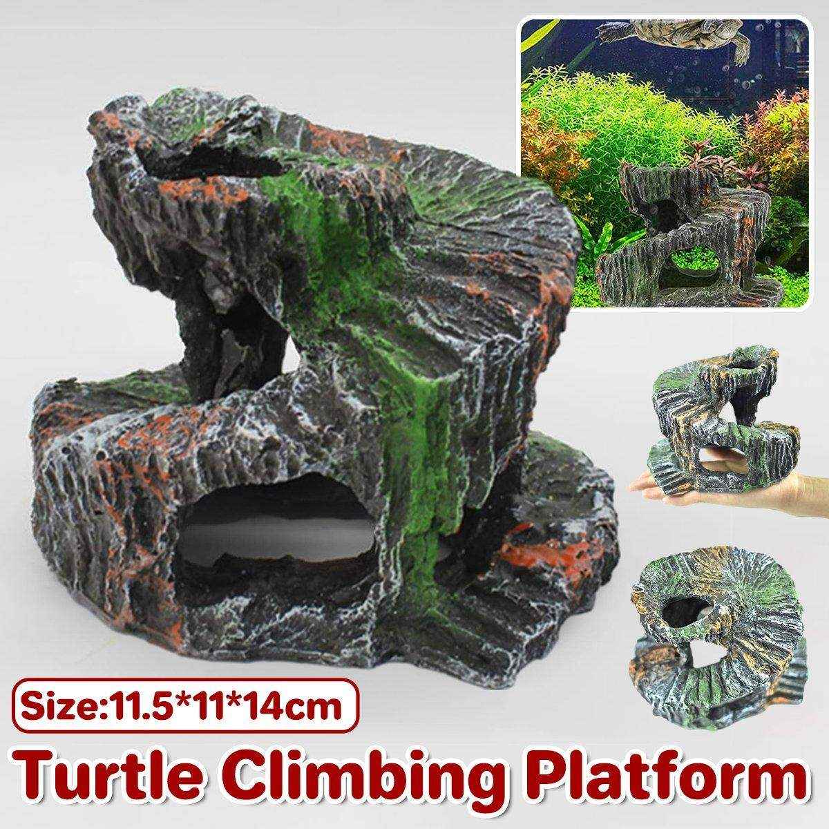 Creative Spiral Turtle Platform Aquarium Turtle Goldfish Escape Resin Crafts Ornaments