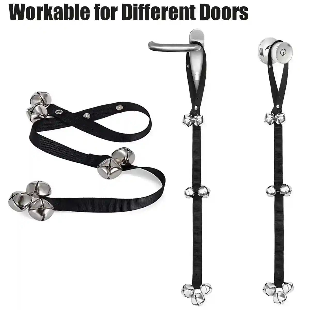 4PCS Pet Training Doorbell Rope Cat Teaser Toy Bell Interactive Play Rope Bell